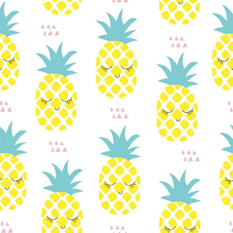 Food Pineapple Wall Paper Murals Kids Style Non-Woven Fabric Wall Decor in Yellow and Green Clearhalo 'Wall Decor' 'Wall Mural' 1186532