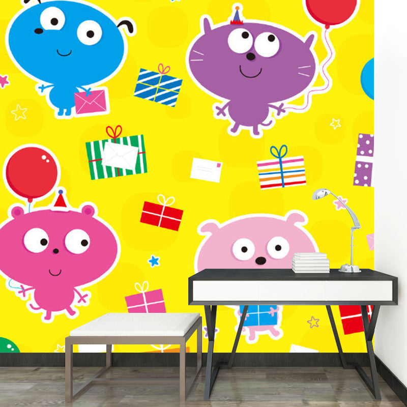 Cute Animals Murals Wallpaper for Home Decor, Multi-Color, Customize Size Available Clearhalo 'Wall Decor' 'Wall Mural' 1186561