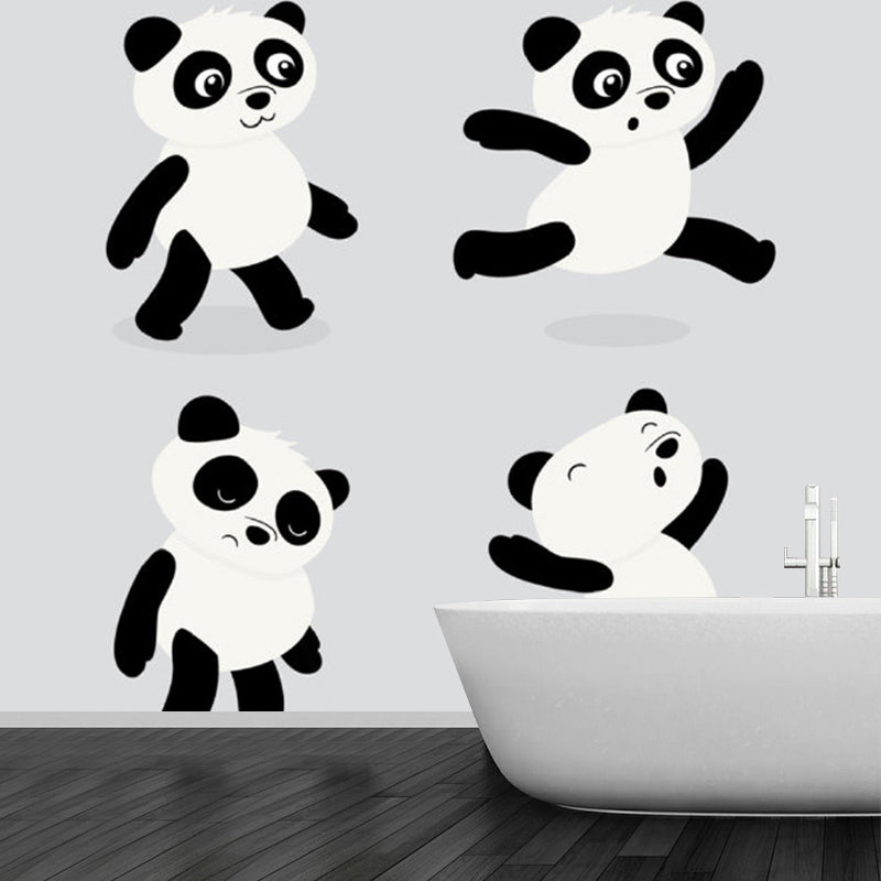 Moisture Resistant Pandas Wall Murals Decal Extra Large Cartoon Style Wall Decor for Bedroom Clearhalo 'Wall Decor' 'Wall Mural' 1186752