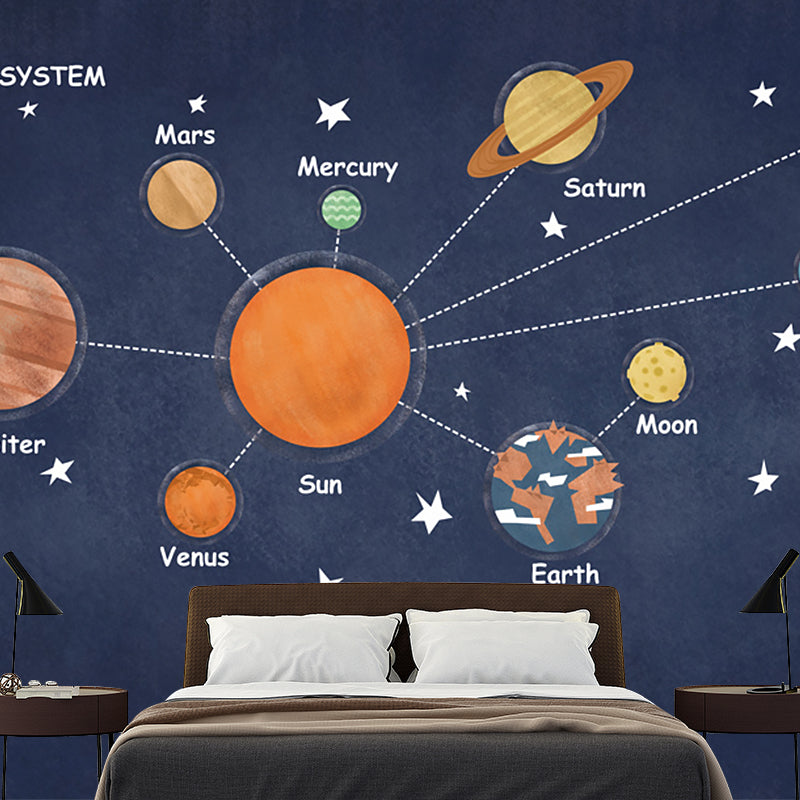 Cool Outer Space Murals Wallpaper for Boys Bedroom Stars Wall Art, Made to Measure Clearhalo 'Wall Decor' 'Wall Mural' 1186929