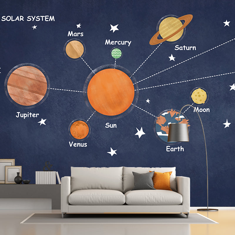 Cool Outer Space Murals Wallpaper for Boys Bedroom Stars Wall Art, Made to Measure Clearhalo 'Wall Decor' 'Wall Mural' 1186930