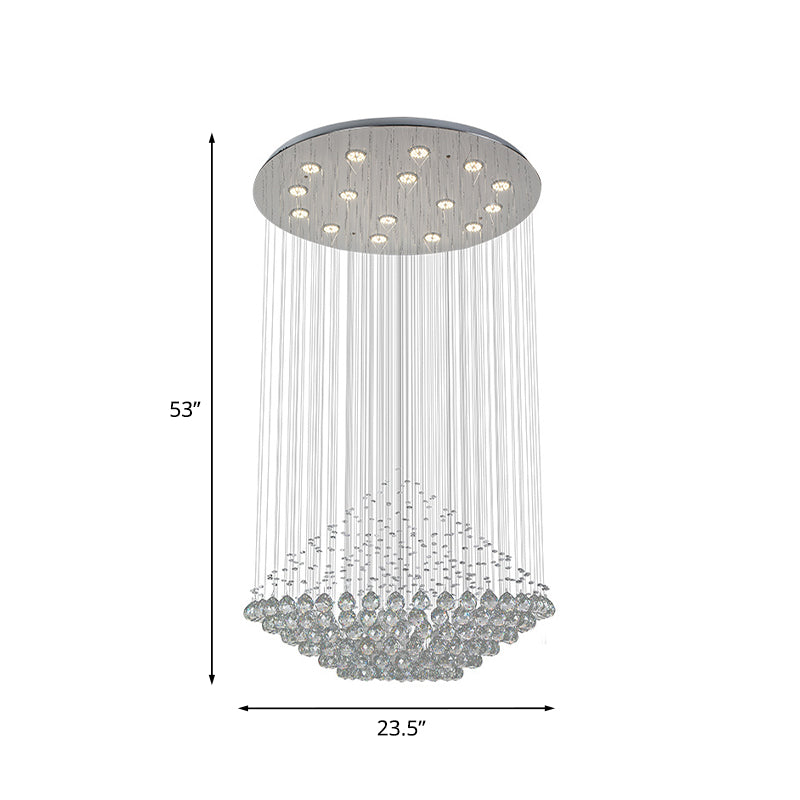 Faceted Crystal Orbs LED Multi Pendant Modern Stylish Chrome Diamond Shaped Hall Ceiling Hanging Light Clearhalo 'Ceiling Lights' 'Modern Pendants' 'Modern' 'Pendant Lights' 'Pendants' Lighting' 1194215