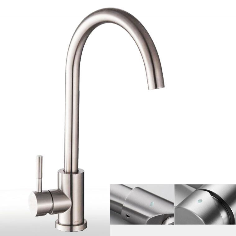Modern Kitchen Sink Faucet Stainless Steel with Handles and Supply Lines Kitchen Faucet Clearhalo 'Home Improvement' 'home_improvement' 'home_improvement_kitchen_faucets' 'Kitchen Faucets' 'Kitchen Remodel & Kitchen Fixtures' 'Kitchen Sinks & Faucet Components' 'kitchen_faucets' 1200x1200_13069110-7a66-4a82-822f-2026411aa8d5