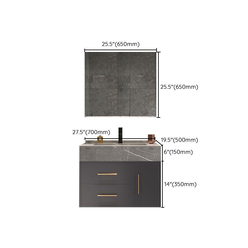 Wall Mount Mirror Included Sink Vanity with Drawers Doors for Bathroom Clearhalo 'Bathroom Remodel & Bathroom Fixtures' 'Bathroom Vanities' 'bathroom_vanities' 'Home Improvement' 'home_improvement' 'home_improvement_bathroom_vanities' 1200x1200_1b9feb83-c30a-4cb9-b9af-694ff541ec5e