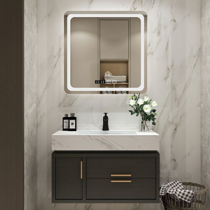 Wall Mount Mirror Included Bath Vanity with Faucet Doors for Bathroom Clearhalo 'Bathroom Remodel & Bathroom Fixtures' 'Bathroom Vanities' 'bathroom_vanities' 'Home Improvement' 'home_improvement' 'home_improvement_bathroom_vanities' 1200x1200_48986b3d-ccba-4347-8d80-68842998dc03