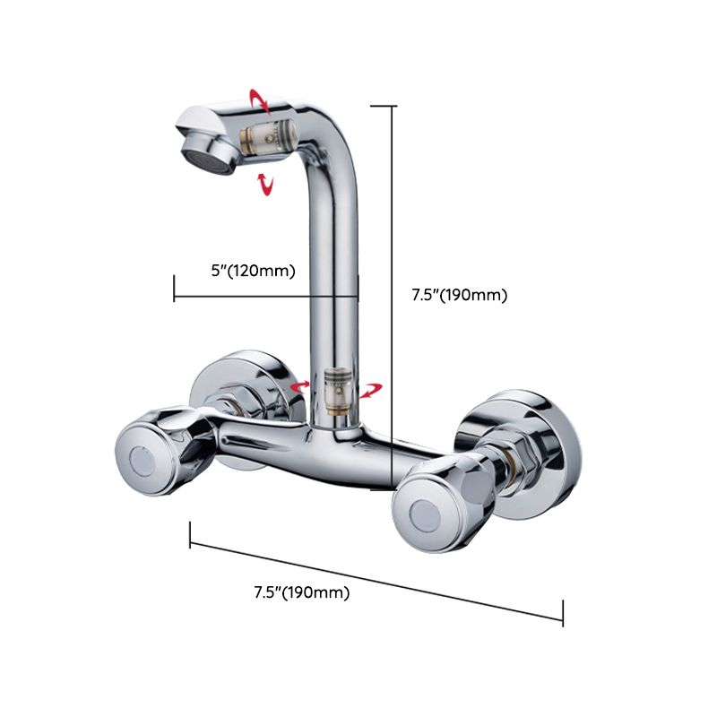 Pre-Rinse High-Arc Kitchen Faucet Double Handle Bridge Kitchen Faucet Clearhalo 'Home Improvement' 'home_improvement' 'home_improvement_kitchen_faucets' 'Kitchen Faucets' 'Kitchen Remodel & Kitchen Fixtures' 'Kitchen Sinks & Faucet Components' 'kitchen_faucets' 1200x1200_852223ae-4943-4764-9f6f-6c28487dda04