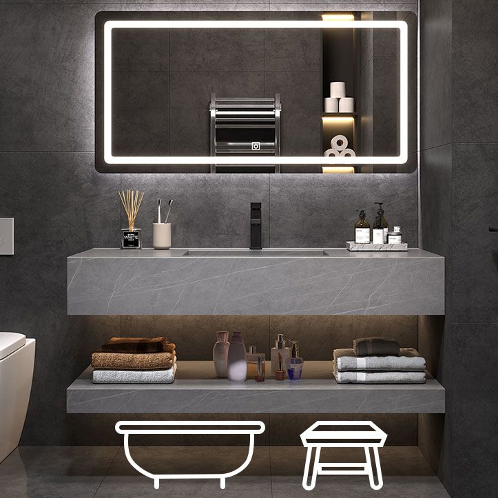 Wall Mount Mirror Included Sink Vanity for Bathroom with Sink Faucet Clearhalo 'Bathroom Remodel & Bathroom Fixtures' 'Bathroom Vanities' 'bathroom_vanities' 'Home Improvement' 'home_improvement' 'home_improvement_bathroom_vanities' 1200x1200_a1772d98-4564-4491-a6be-8f595731be69