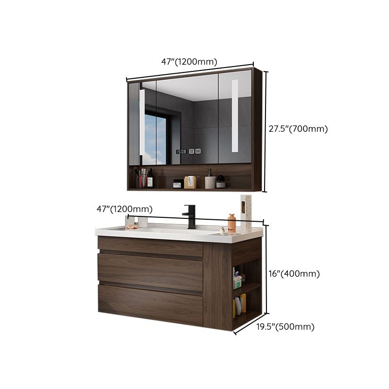 Wall Mount Mirror Included Sink Vanity with Faucet Drawers for Bathroom Clearhalo 'Bathroom Remodel & Bathroom Fixtures' 'Bathroom Vanities' 'bathroom_vanities' 'Home Improvement' 'home_improvement' 'home_improvement_bathroom_vanities' 1200x1200_e561eee1-c174-400b-9348-2aca5a72e260