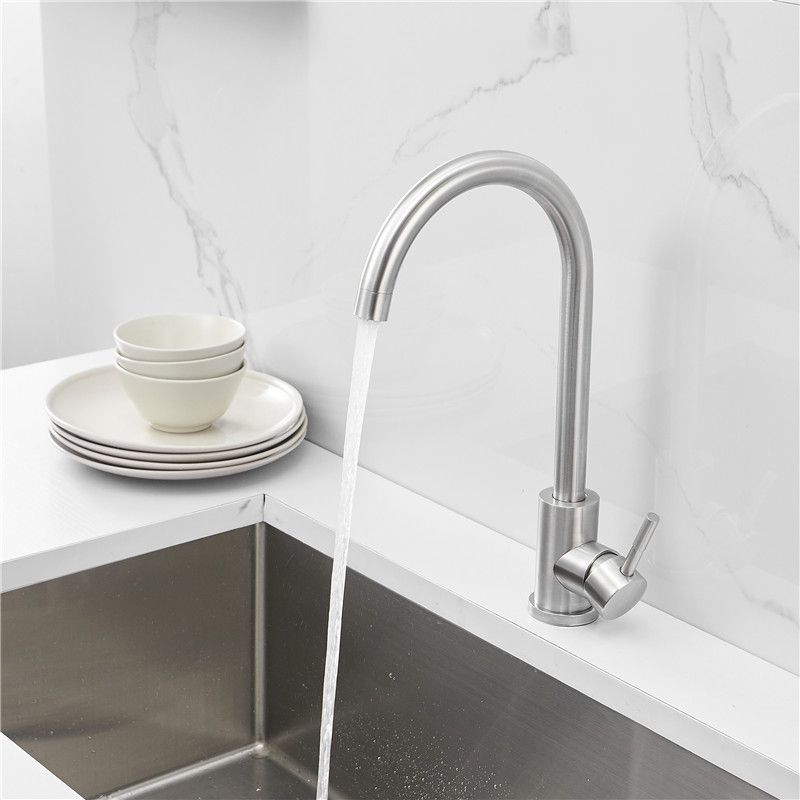 Modern Bridge Kitchen Faucet Stainless Steel High Arch Bar Prep Kitchen Faucet Clearhalo 'Home Improvement' 'home_improvement' 'home_improvement_kitchen_faucets' 'Kitchen Faucets' 'Kitchen Remodel & Kitchen Fixtures' 'Kitchen Sinks & Faucet Components' 'kitchen_faucets' 1200x1200_eccfc275-131f-479b-a51c-5c39068c858e