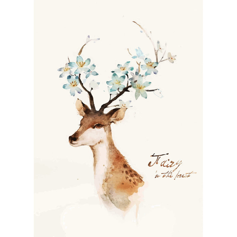 Waterproof Sika Deer Murals Wallpaper Customized Modern Art Wall Decor for Living Room Clearhalo 'Wall Decor' 'Wall Mural' 1203393