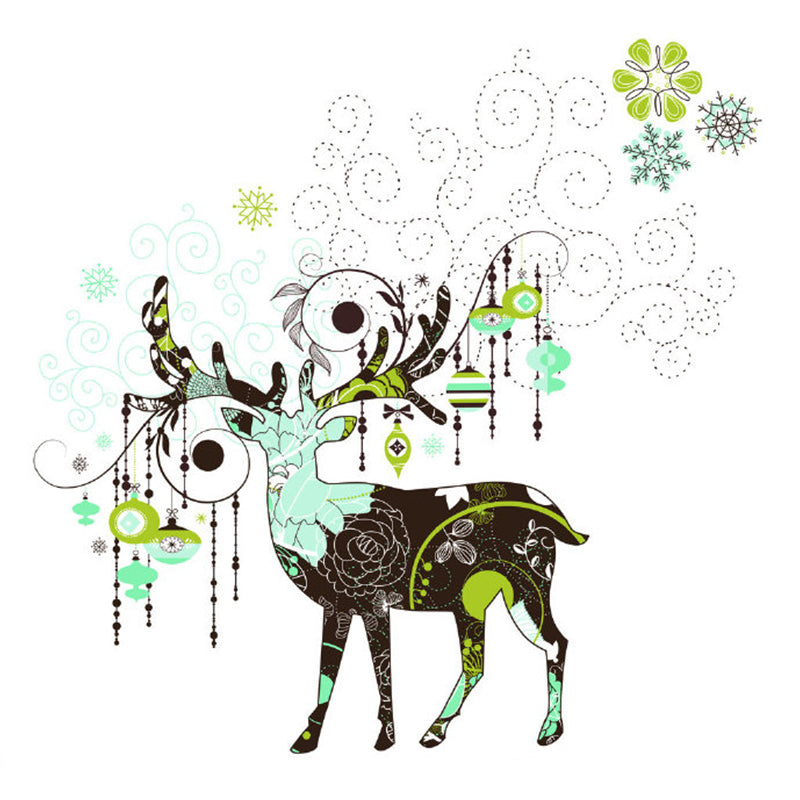 Modern Art Deer Mural Wallpaper for Bedroom Personalized Wall Covering in Grey-Green Clearhalo 'Wall Decor' 'Wall Mural' 1203484