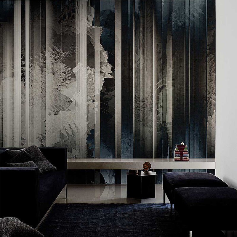 Decorative Abstract Wall Paper Murals Grey and Black Living Room Wall Art, Made to Measure Gray-Black Clearhalo 'Wall Decor' 'Wall Mural' 1207311