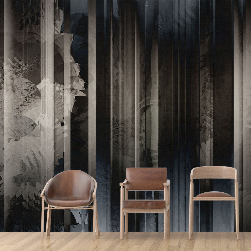 Decorative Abstract Wall Paper Murals Grey and Black Living Room Wall Art, Made to Measure Clearhalo 'Wall Decor' 'Wall Mural' 1207312