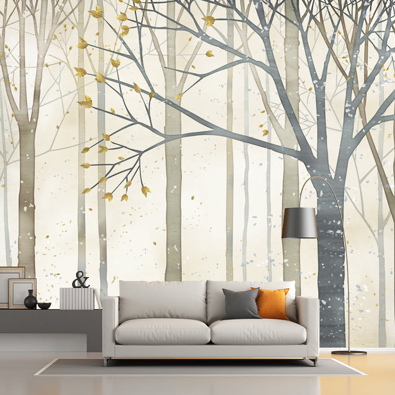 Environment Friendly Tree Murals Decal Full Size Modern Wall Covering for Restaurant Clearhalo 'Wall Decor' 'Wall Mural' 1209411