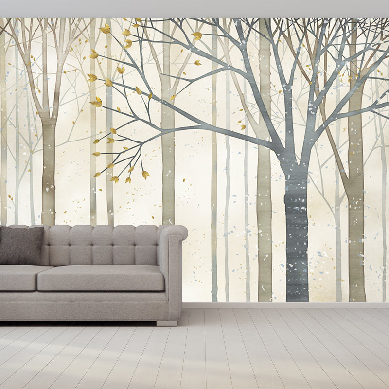 Environment Friendly Tree Murals Decal Full Size Modern Wall Covering for Restaurant Clearhalo 'Wall Decor' 'Wall Mural' 1209412