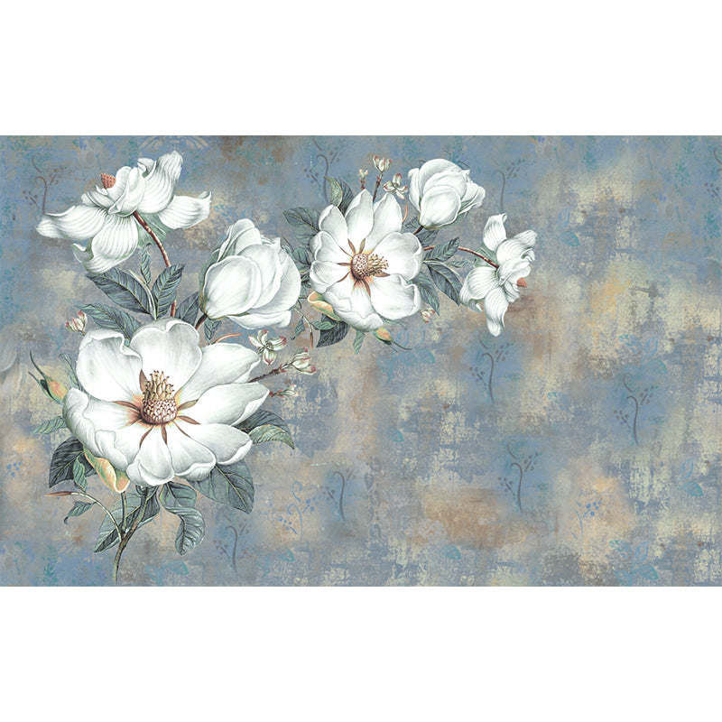 Illustration Flowers Wall Paper Murals Whole Wall Covering for Bedroom, Personalised Size Clearhalo 'Wall Decor' 'Wall Mural' 1209431