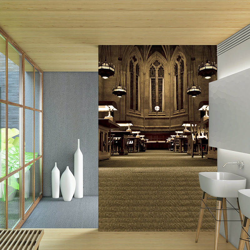 Modern Interior Church Wallpaper Murals Brown Moisture Resistant Wall Covering for Accent Wall Clearhalo 'Wall Decor' 'Wall Mural' 1209641