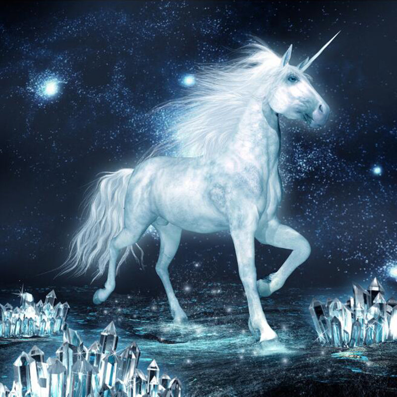 Waterproof Unicorn Mural Wallpaper Custom Size Nordic Wall Decor for Living Room Clearhalo 'Wall Decor' 'Wall Mural' 1209709