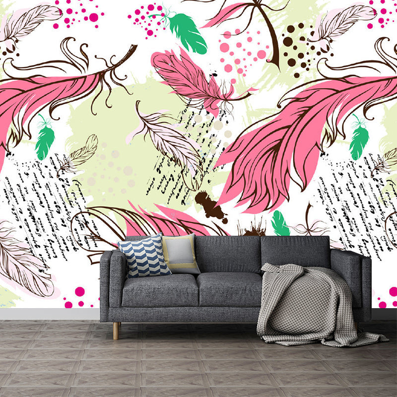 Extra Large Feather Wall Murals Stain Resistant Modernism Living Room Wall Decor Clearhalo 'Wall Decor' 'Wall Mural' 1211489