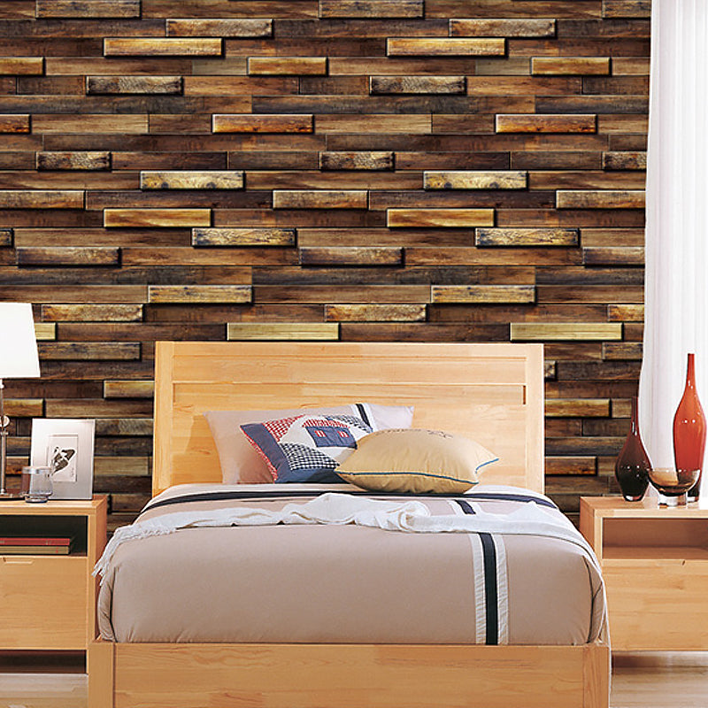 57.1-sq ft Brick-and-Mortar Wallpaper Dark Color Non-Woven Fabric Wall Decor, Moisture Resistant Dark Brown Clearhalo 'Industrial wall decor' 'Industrial' 'Wallpaper' Wall Decor' 1211825