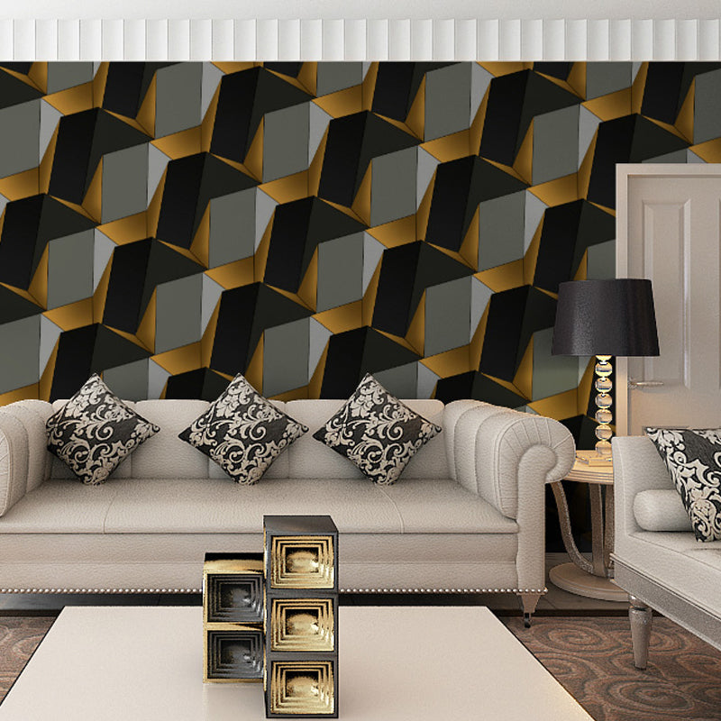 3D Effect Geometric Wallpaper Roll Mid-Century Non-Pasted Living Room Wall Decor Clearhalo 'Wall Decor' 'Wallpaper' 1212179