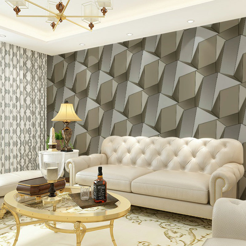 3D Effect Geometric Wallpaper Roll Mid-Century Non-Pasted Living Room Wall Decor Clearhalo 'Wall Decor' 'Wallpaper' 1212187