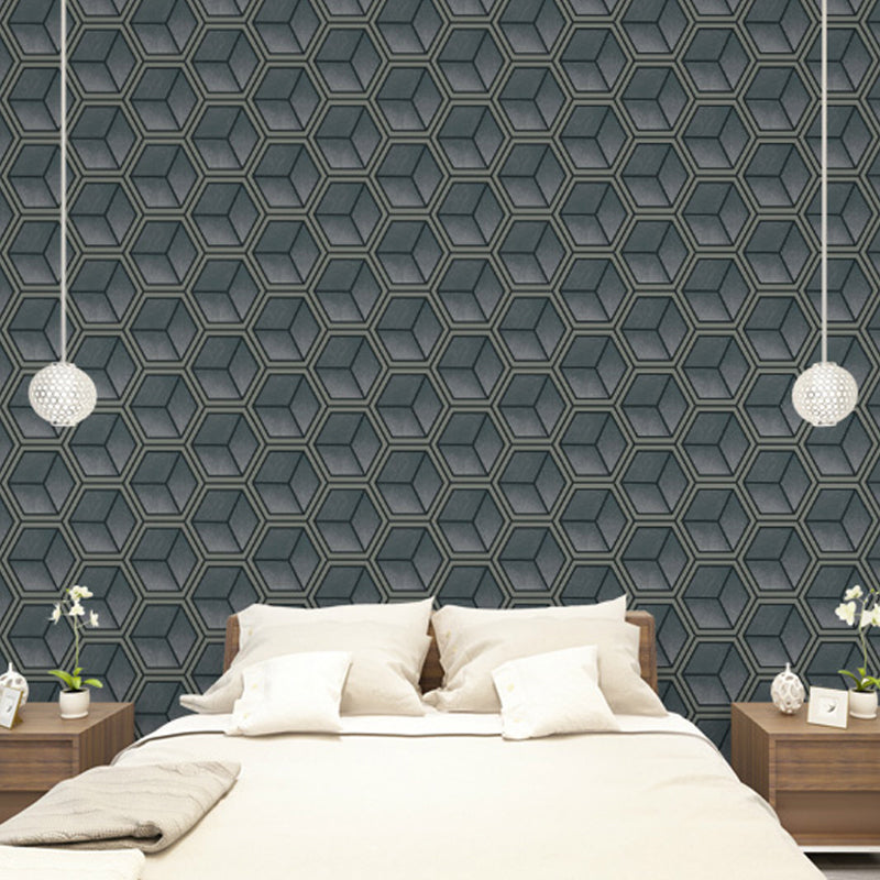 Cube Geometry Wallpaper Roll Moisture Resistant Wall Covering for Bedroom, Non-Pasted Clearhalo 'Wall Decor' 'Wallpaper' 1212219