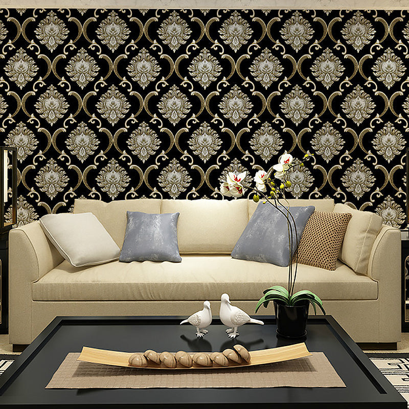 Glam Medallion Patterned Wallpaper for Dining Room 33' L x 20.5