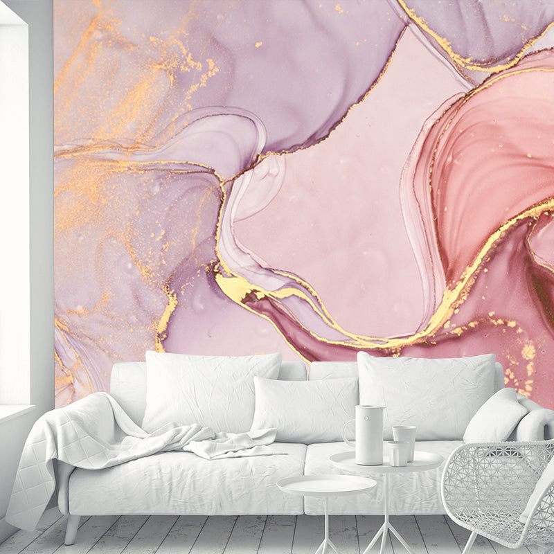 Pink Abstract Drawing Wallpaper Murals Stain Resistant Modern Art Bedroom Wall Covering Pink Clearhalo 'Wall Decor' 'Wall Mural' 1213140