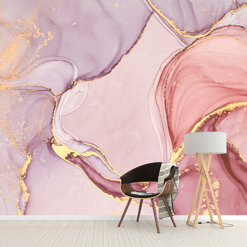 Pink Abstract Drawing Wallpaper Murals Stain Resistant Modern Art Bedroom Wall Covering Clearhalo 'Wall Decor' 'Wall Mural' 1213141