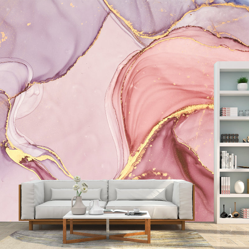 Pink Abstract Drawing Wallpaper Murals Stain Resistant Modern Art Bedroom Wall Covering Clearhalo 'Wall Decor' 'Wall Mural' 1213142