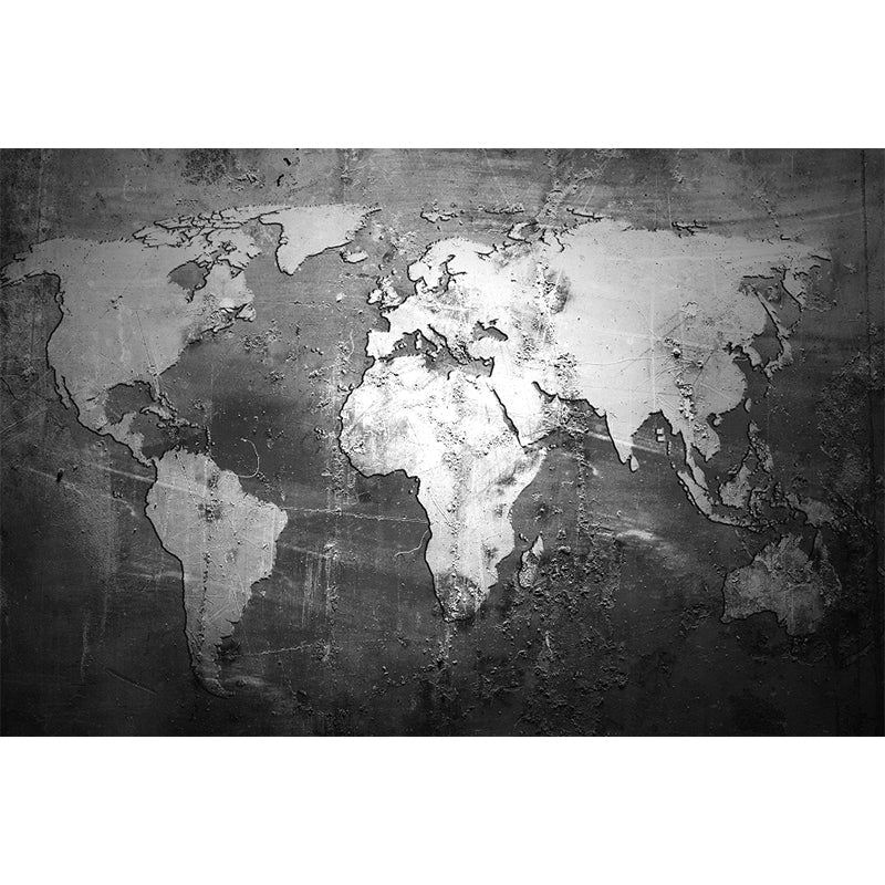 Photography Continental Map Wall Murals Full Size Wall Covering for Bedroom, Custom Print Clearhalo 'Wall Decor' 'Wall Mural' 1213215