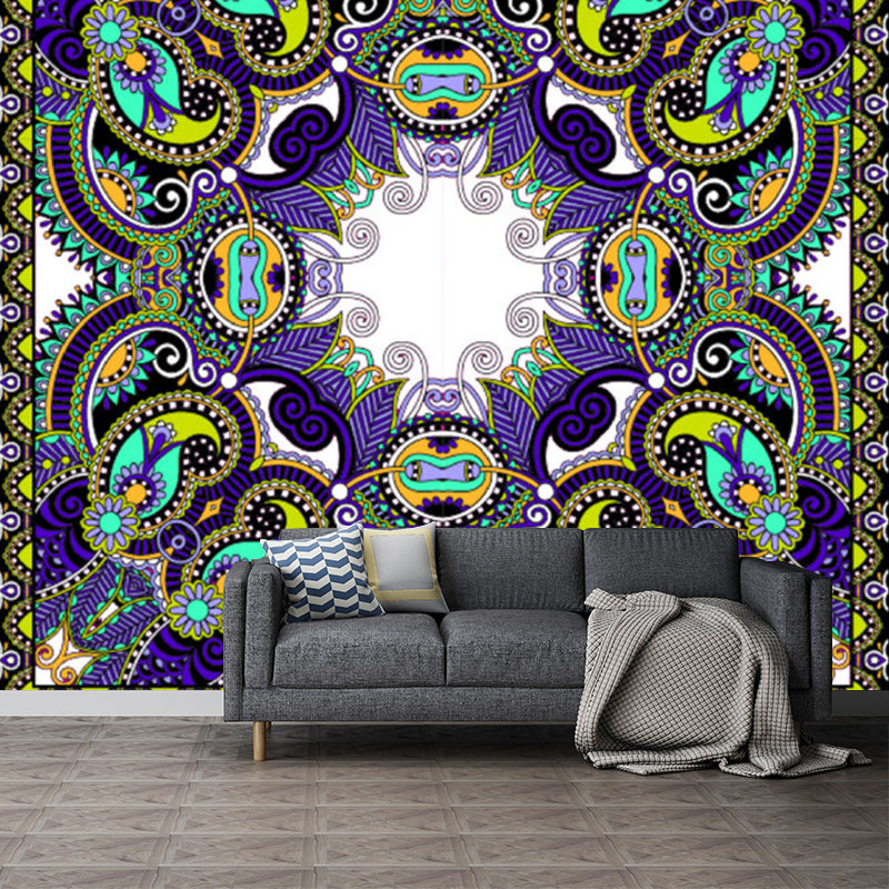 Boho Chic Butterfly Mural Decal Non Woven Washable Blue-Purple-Yellow Wall Art for Home Blue-Purple-Yellow Clearhalo 'Wall Decor' 'Wall Mural' 1213281