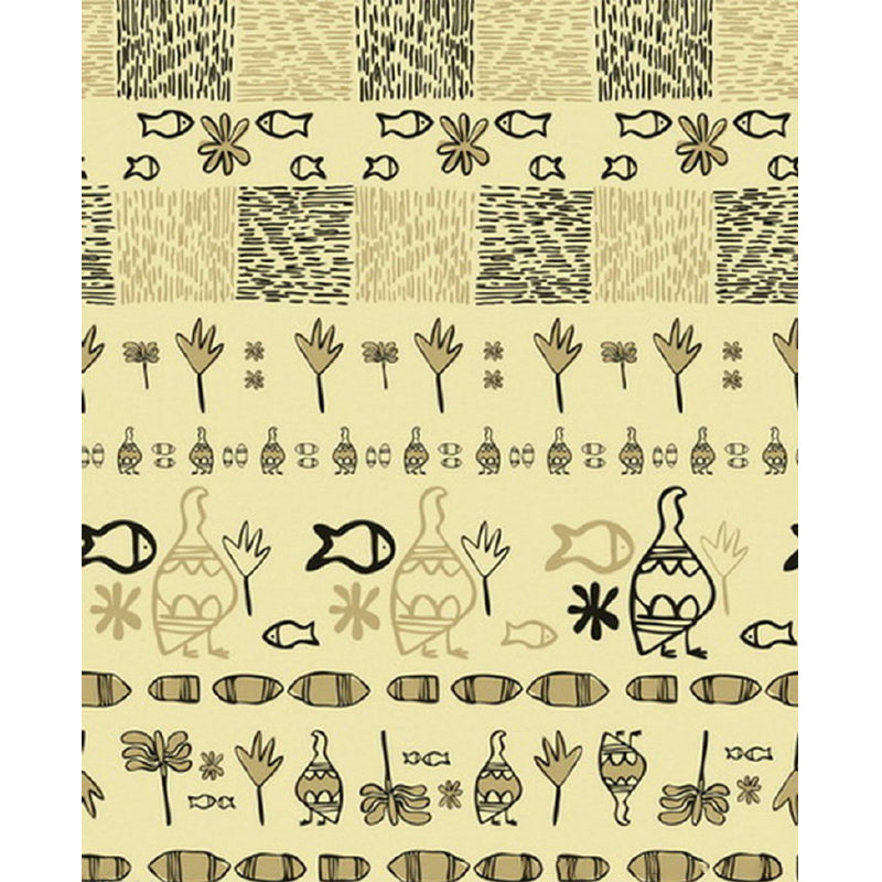 Boho Tribal Animals Murals Wallpaper Yellow Living Room Wall Art, Made to Measure Clearhalo 'Wall Decor' 'Wall Mural' 1213308