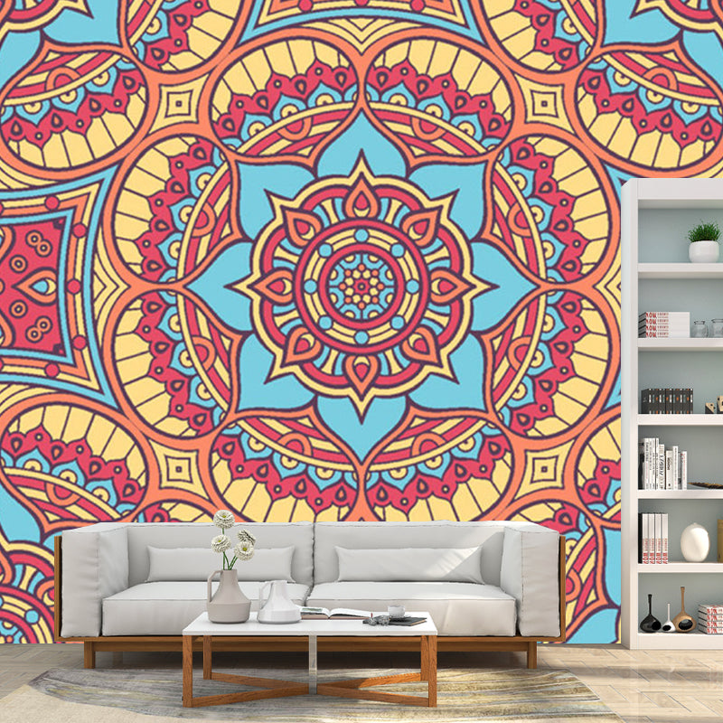 Illustration Flower Printed Mural Decal Whole Wall Decor for Living Room, Customized Size Clearhalo 'Wall Decor' 'Wall Mural' 1213394