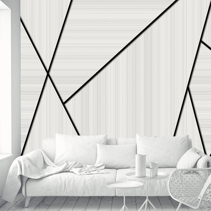 Beige Geometrical Wall Paper Murals Moisture Resistant Minimalism Bedroom Wall Art Beige Clearhalo 'Wall Decor' 'Wall Mural' 1218432