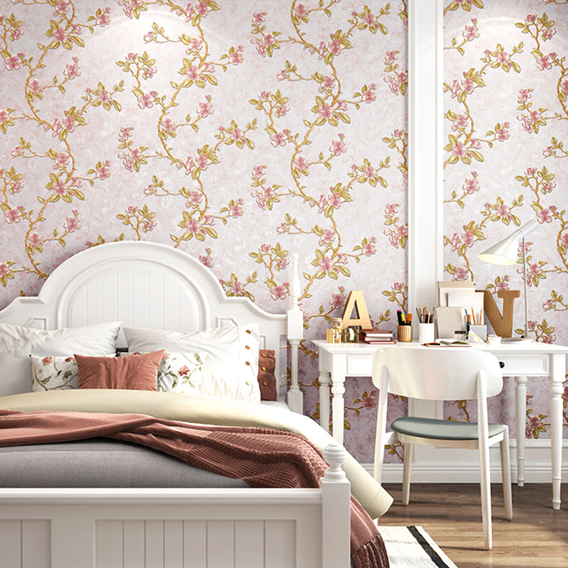 Rustic Plum Flower Wallpaper for Bedroom 31' L x 20.5