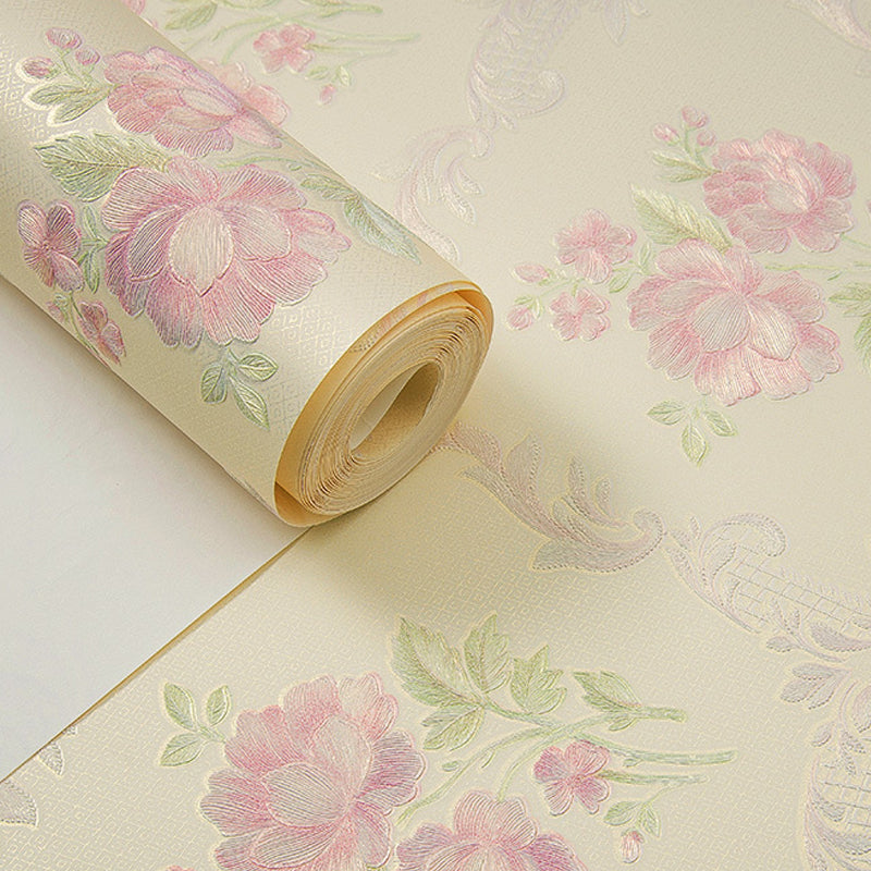Beautiful Blooming Peony Wallpaper Roll for Bedroom, Pastel Color, 31' L x 20.5