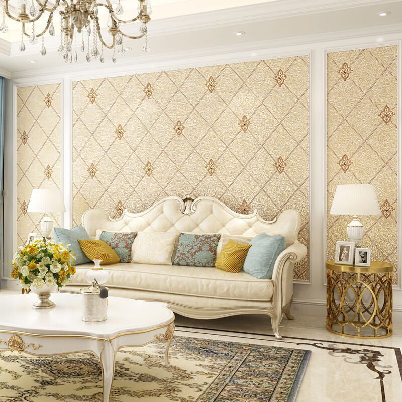 Stain-Resistant Trellis Wallpaper Flock Material Modern Style Wall Art for Living Room Clearhalo 'Modern wall decor' 'Modern' 'Wallpaper' Wall Decor' 1219332