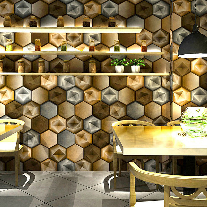 57.1-sq ft Geometric Wallpaper 3D Geometric Wall Covering in Pastel Color for Restaurant Clearhalo 'Wall Decor' 'Wallpaper' 1225383