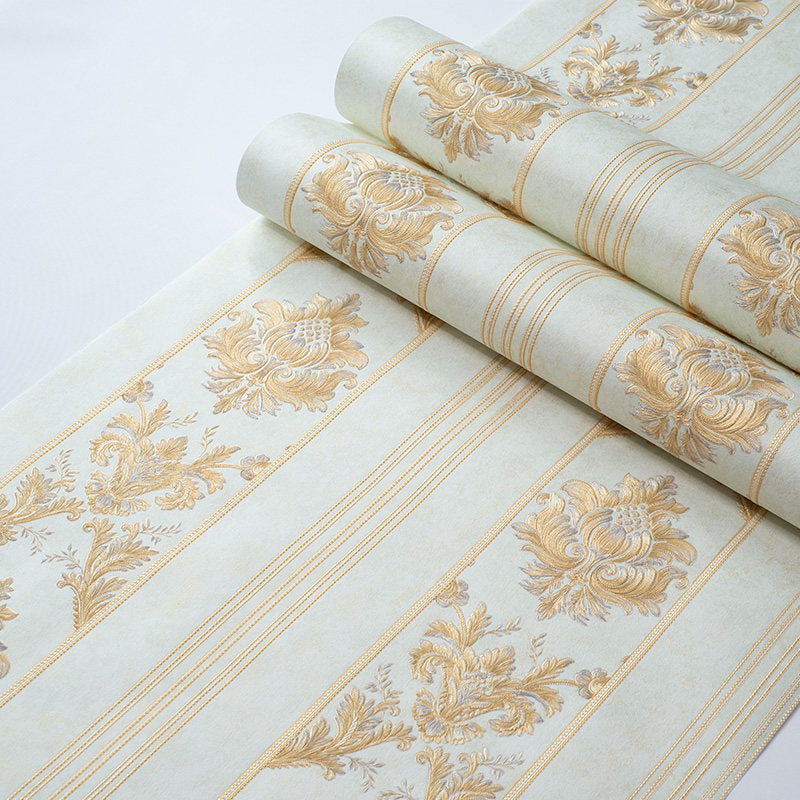 Victorian Damask Striped Wallpaper Soft-Color Waterproof Wall Decor for Living Room Clearhalo 'Wall Decor' 'Wallpaper' 1225582