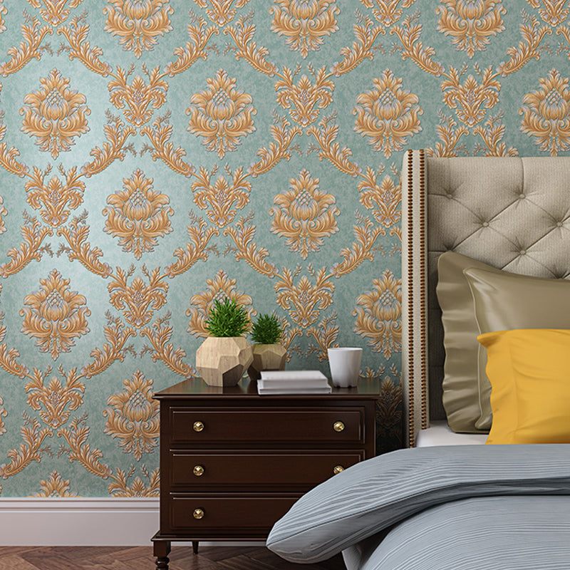 European Style Jacquard Wallpaper for Bedroom 57.1-sq ft Wall Covering in Pastel Color Clearhalo 'Wall Decor' 'Wallpaper' 1225609