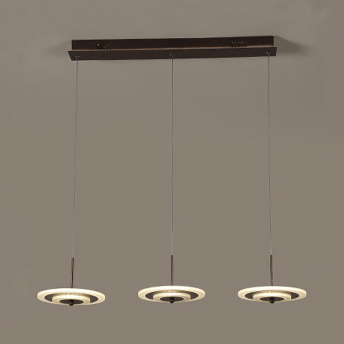 White/Brown Round Ceiling Light Modern LED 3/6-Light Acrylic Hanging Pendant in Warm/White/Natural Light 3 Brown Warm Clearhalo 'Ceiling Lights' 'Modern Pendants' 'Modern' 'Pendant Lights' 'Pendants' Lighting' 123487