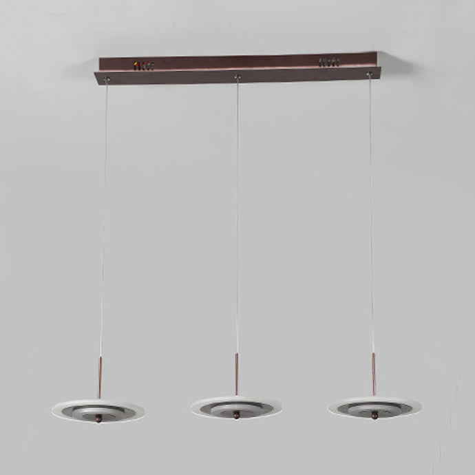 White/Brown Round Ceiling Light Modern LED 3/6-Light Acrylic Hanging Pendant in Warm/White/Natural Light 3 Brown White Clearhalo 'Ceiling Lights' 'Modern Pendants' 'Modern' 'Pendant Lights' 'Pendants' Lighting' 123488
