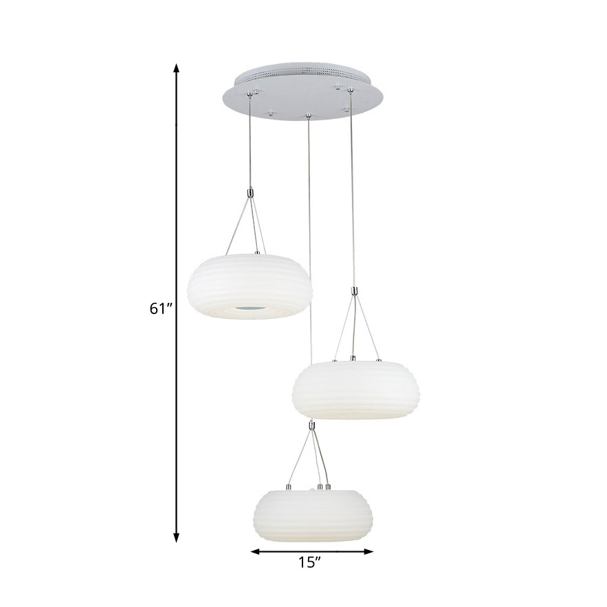 White Doughnut Pendant Lamp Modern LED Metal Hanging Ceiling Light Fixture for Dining Room Clearhalo 'Ceiling Lights' 'Modern Pendants' 'Modern' 'Pendant Lights' 'Pendants' Lighting' 123666