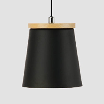 Tapered Shade Balcony Hallway Hanging Light Metal Single Light Nordic Style Pendant Lamp Black Clearhalo 'Ceiling Lights' 'Modern Pendants' 'Modern' 'Pendant Lights' 'Pendants' Lighting' 126828