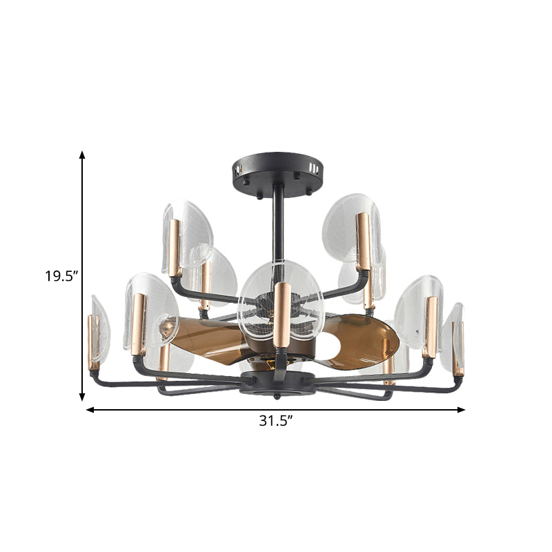 Acrylic Cattail Leaf Shape Fan Light Modern 31.5