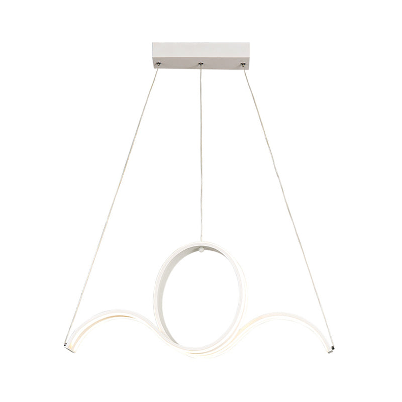 Twisting Acrylic Pendulum Light Minimalist LED White Pendant Chandelier in Warm/White Light for Dining Room Clearhalo 'Ceiling Lights' 'Chandeliers' 'Modern Chandeliers' 'Modern' Lighting' 1273215