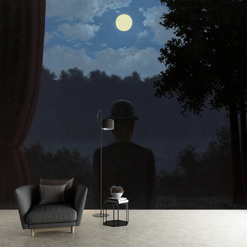 Non-Woven Washable Wallpaper Mural Surrealism La Rencontre Du Plaisir Magritte Painting Wall Covering Clearhalo 'Wall Decor' 'Wall Mural' 1273512