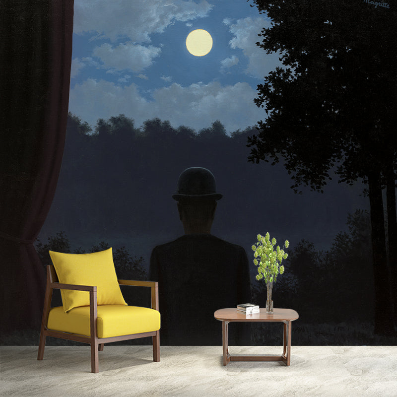 Non-Woven Washable Wallpaper Mural Surrealism La Rencontre Du Plaisir Magritte Painting Wall Covering Clearhalo 'Wall Decor' 'Wall Mural' 1273513